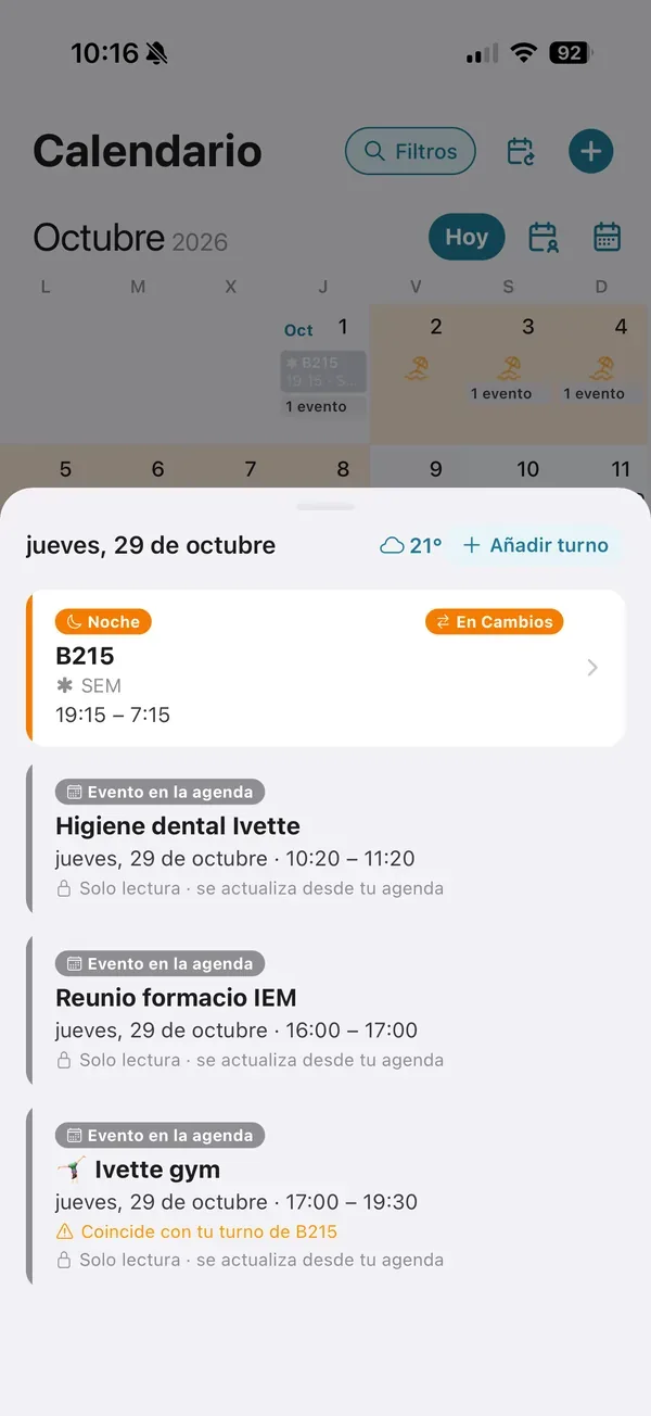 Las citas del día, junto a tu turno